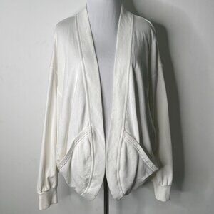 SWEATY BETTY #SB8086 Women's White Cora Cotton Cardigan Size US 8